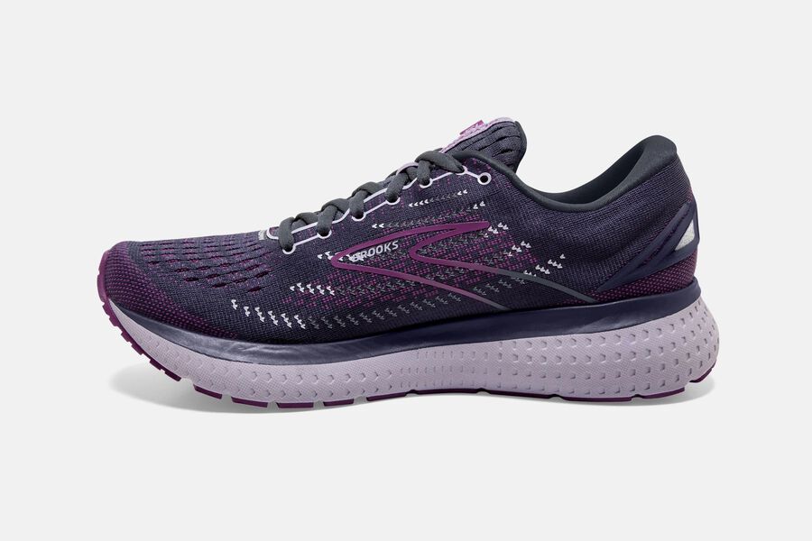 Brooks Running Shoes - Glycerin 19 Road Womens - Black/Purple - RQO-382754